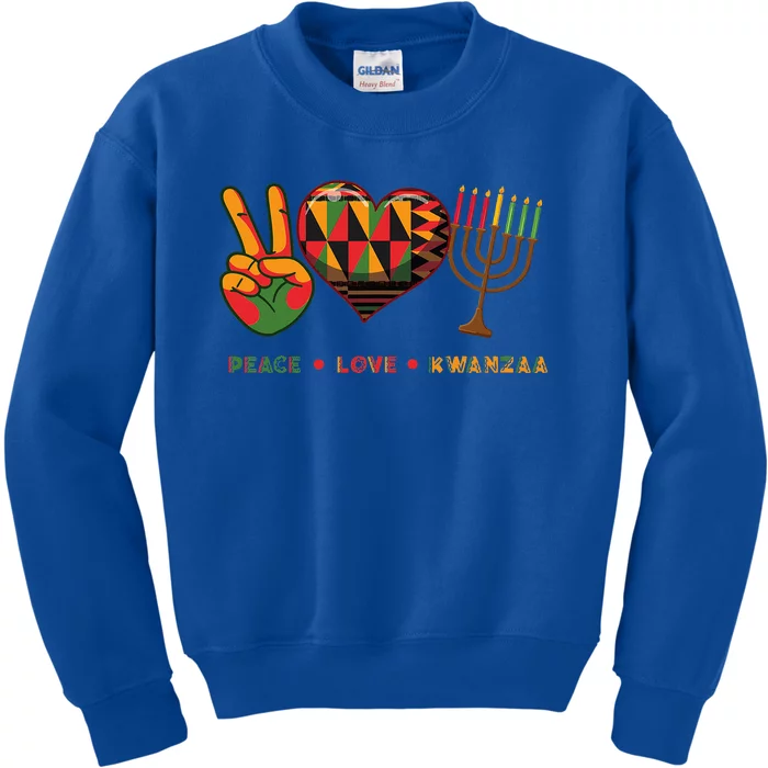 Peace Love Kwanzaa African American Heritage Happy Kwanzaa Kids Sweatshirt