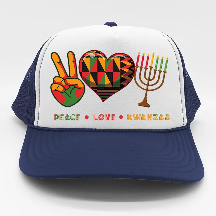 Peace Love Kwanzaa African American Heritage Happy Kwanzaa Trucker Hat