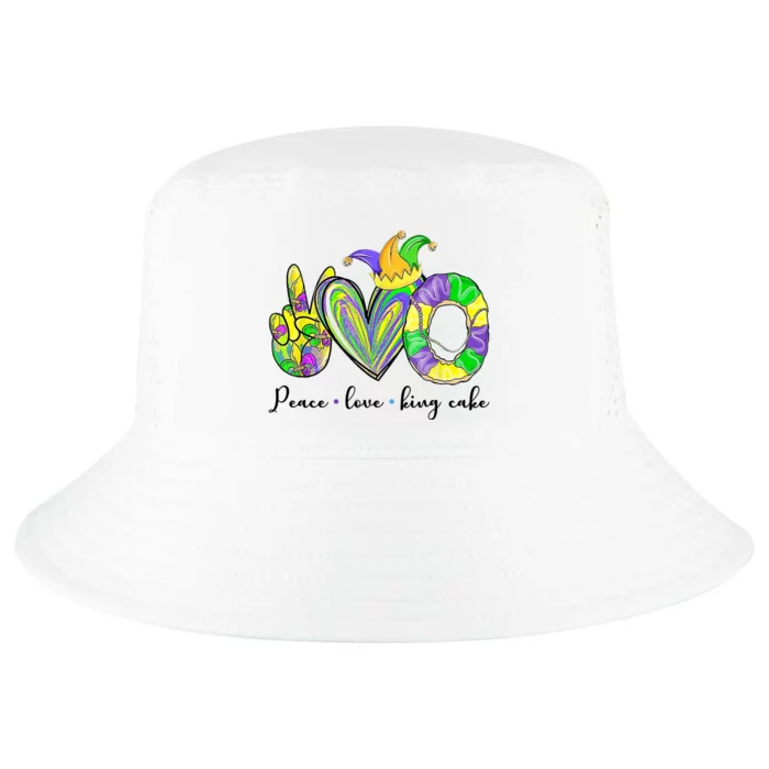 Peace Love King Cake Mardi Gras Cool Comfort Performance Bucket Hat