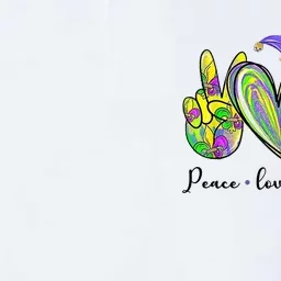 Peace Love King Cake Mardi Gras Softstyle Adult Sport Polo