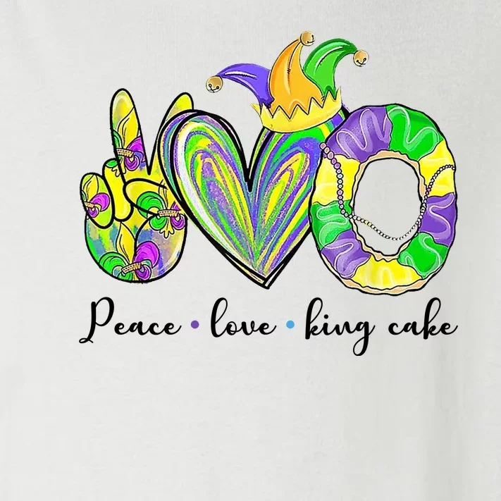 Peace Love King Cake Mardi Gras Toddler Long Sleeve Shirt