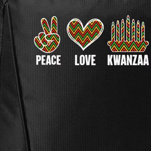 Peace Love Kwanzaa Happy Kwanzaa African American City Backpack