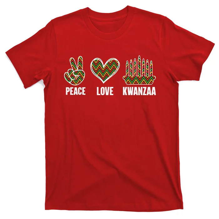 Peace Love Kwanzaa Happy Kwanzaa African American T-Shirt