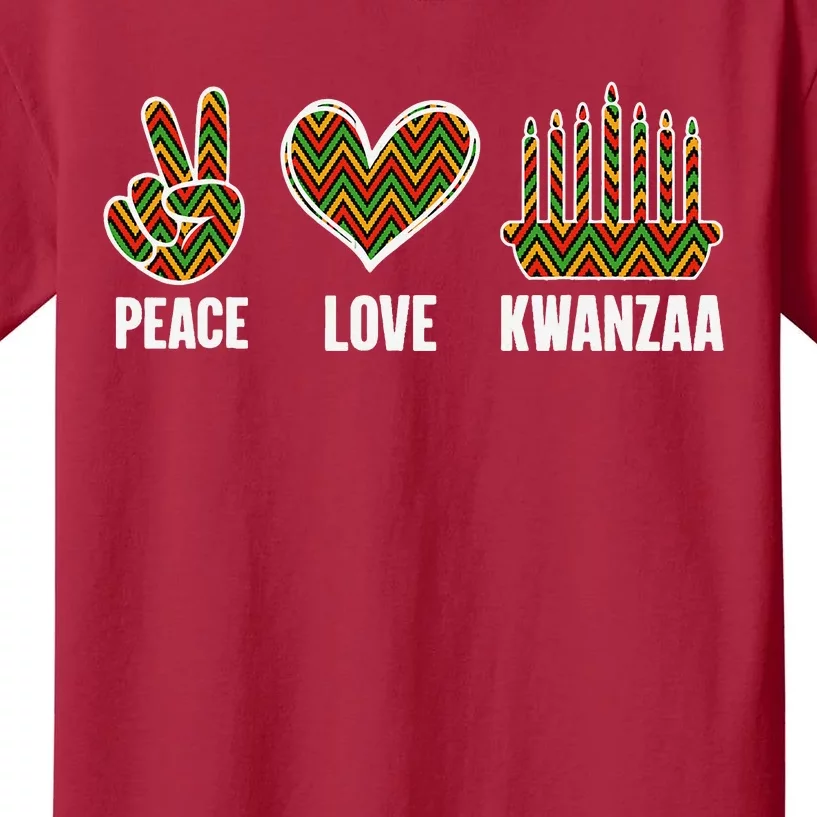 Peace Love Kwanzaa Happy Kwanzaa African American Kids T-Shirt