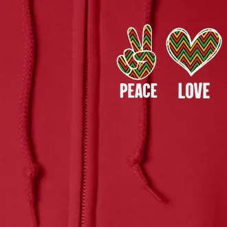 Peace Love Kwanzaa Happy Kwanzaa African American Full Zip Hoodie