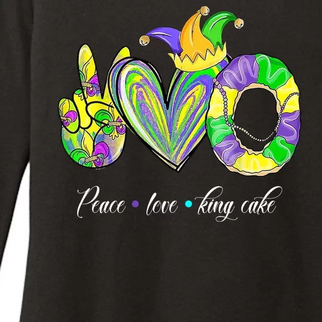 Peace Love King Cake Mardi Gras Womens CVC Long Sleeve Shirt