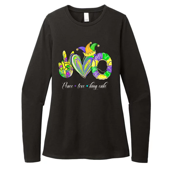 Peace Love King Cake Mardi Gras Womens CVC Long Sleeve Shirt