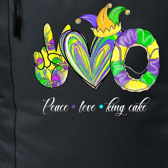 Peace Love King Cake Mardi Gras Daily Commute Backpack