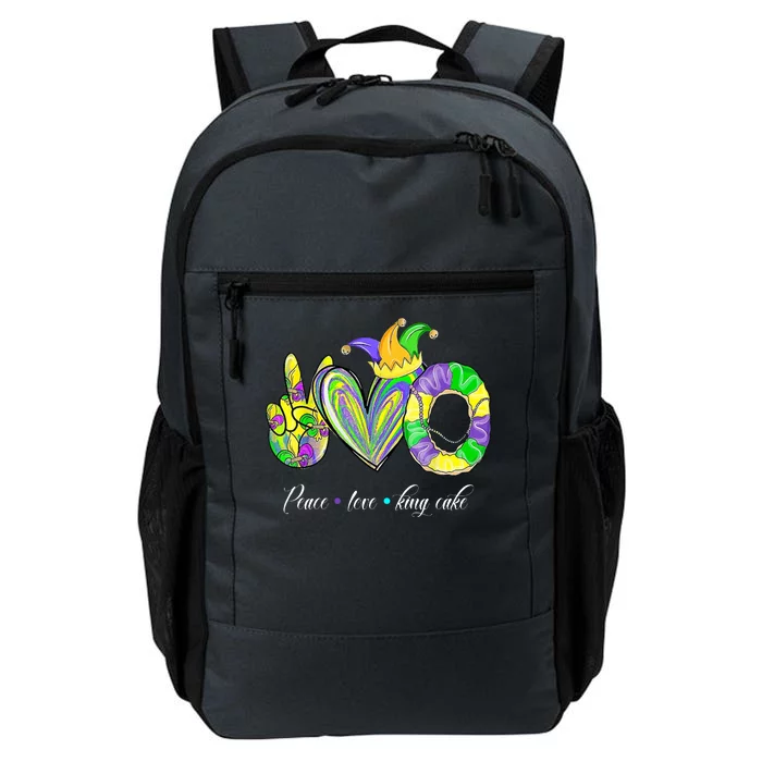 Peace Love King Cake Mardi Gras Daily Commute Backpack