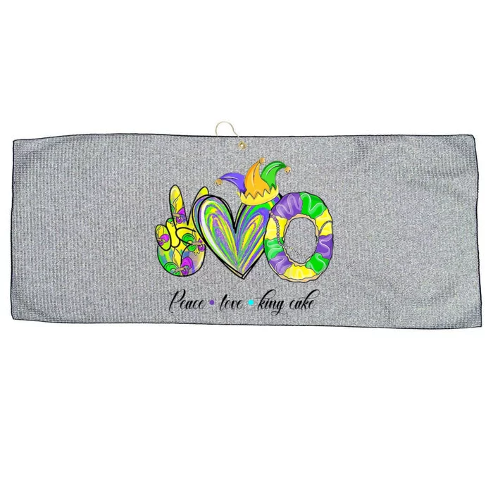 Peace Love King Cake Mardi Gras Large Microfiber Waffle Golf Towel