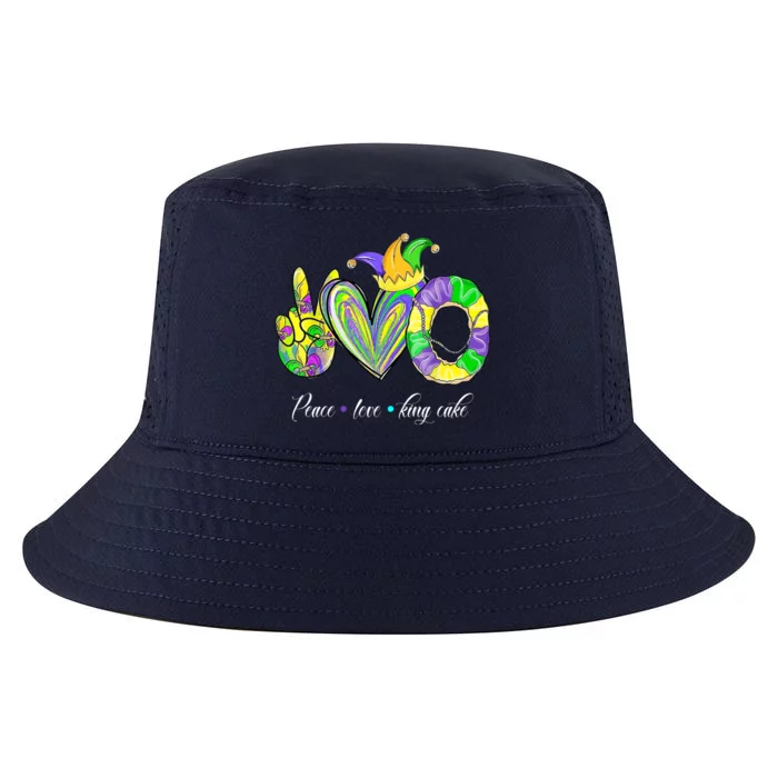 Peace Love King Cake Mardi Gras Cool Comfort Performance Bucket Hat