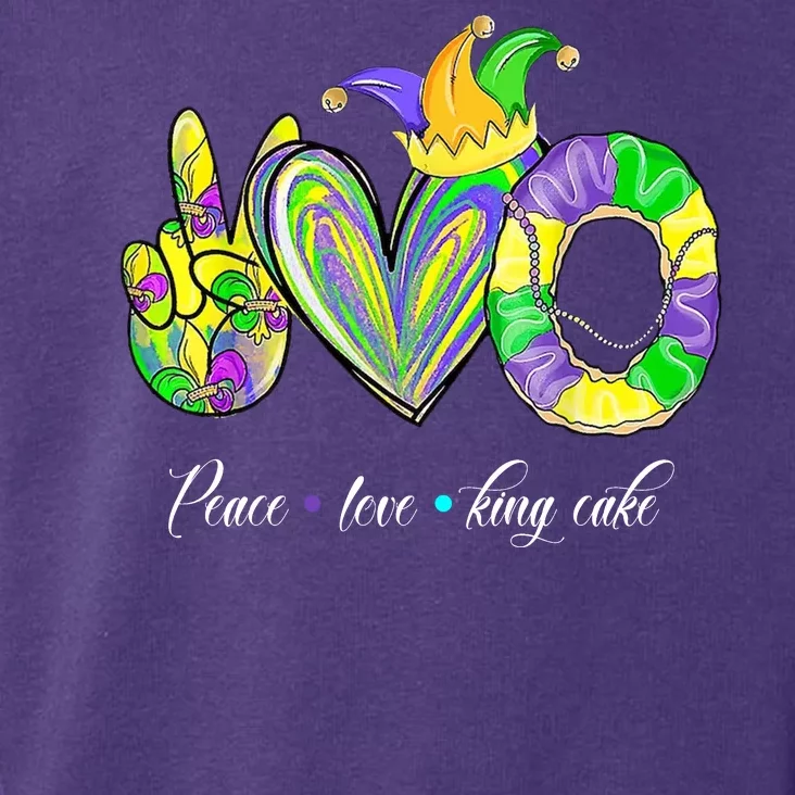 Peace Love King Cake Mardi Gras Toddler Hoodie