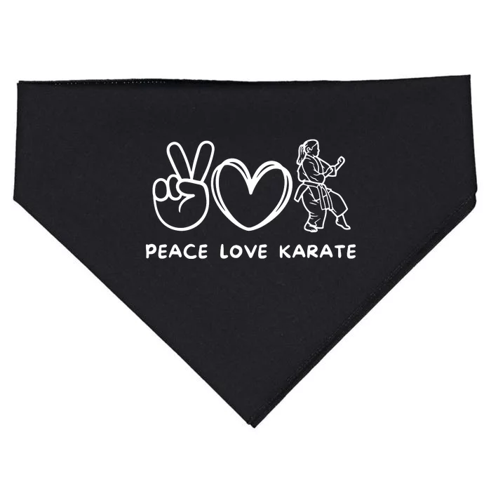 Peace Love Karate Girl Retro Karate Girl Lover Martial Arts USA-Made Doggie Bandana