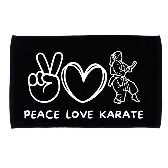 Peace Love Karate Girl Retro Karate Girl Lover Martial Arts Microfiber Hand Towel