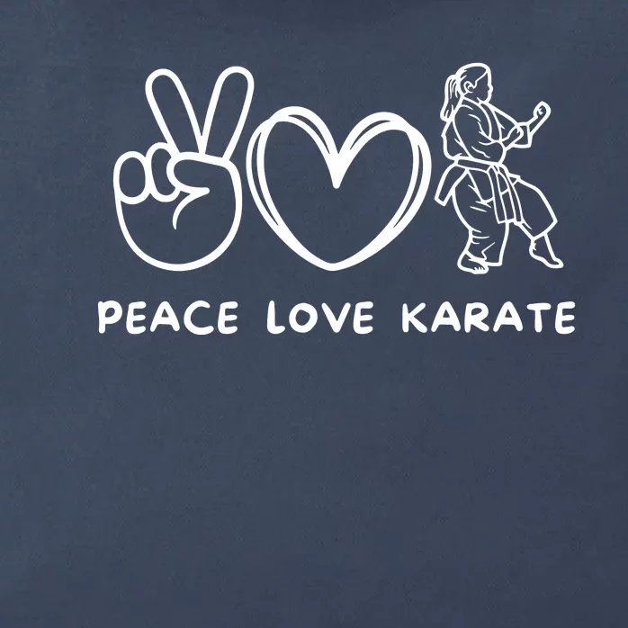 Peace Love Karate Girl Retro Karate Girl Lover Martial Arts Zip Tote Bag