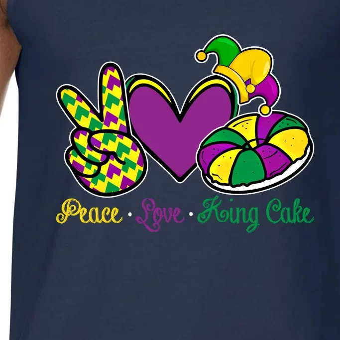 Peace Love King Cake Funny Mardi Gras Festival Carnival Gift Comfort Colors® Tank Top