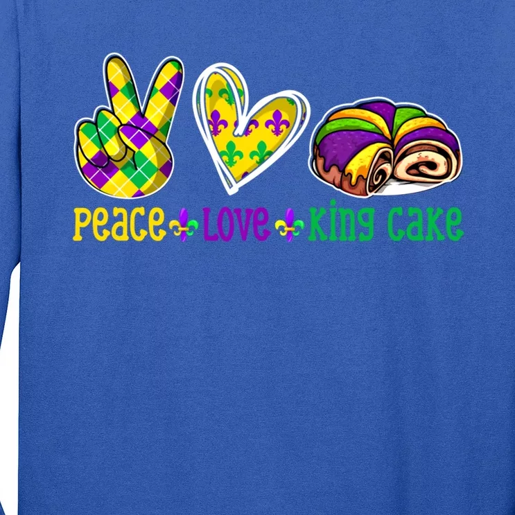 Peace Love King Cake Funny Mardi Gras Festival Party Gift Long Sleeve Shirt