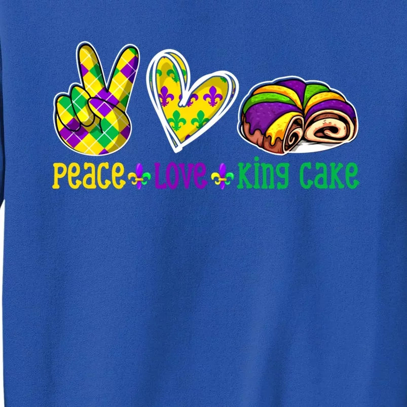 Peace Love King Cake Funny Mardi Gras Festival Party Gift Sweatshirt