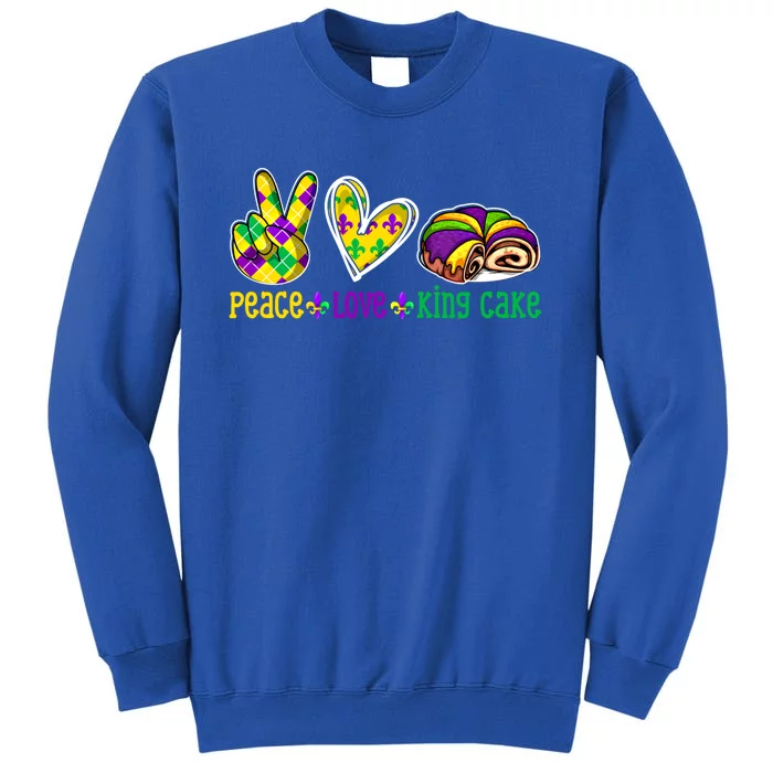 Peace Love King Cake Funny Mardi Gras Festival Party Gift Sweatshirt