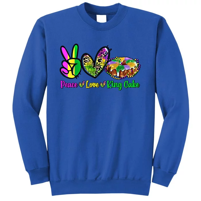 Peace Love King Cake Funny Mardi Gras Festival Party Gift Sweatshirt