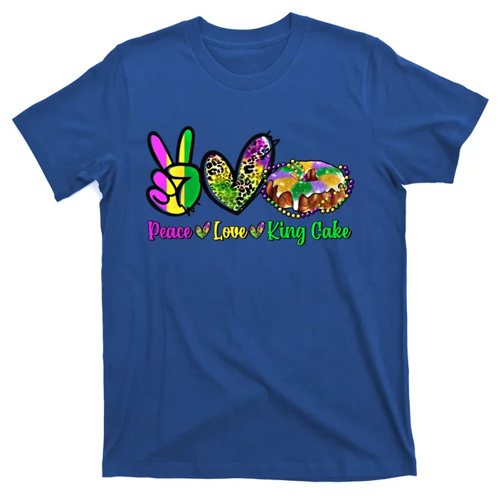 Peace Love King Cake Funny Mardi Gras Festival Party Gift T-Shirt