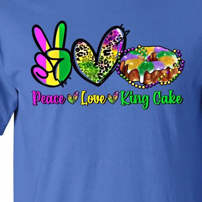 Peace Love King Cake Funny Mardi Gras Festival Party Gift Tall T-Shirt