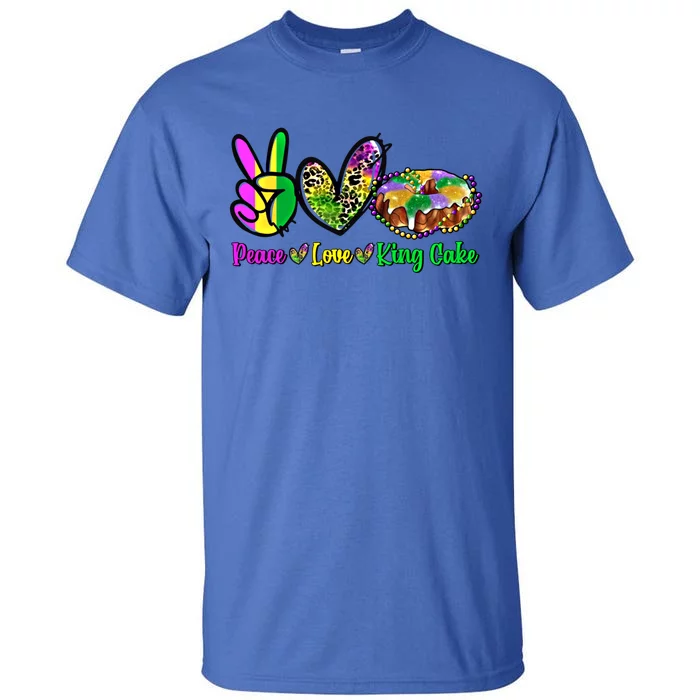 Peace Love King Cake Funny Mardi Gras Festival Party Gift Tall T-Shirt