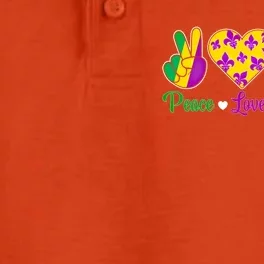 Peace Love King Cake Funny Mardi Gras Festival Party Gift Dry Zone Grid Performance Polo