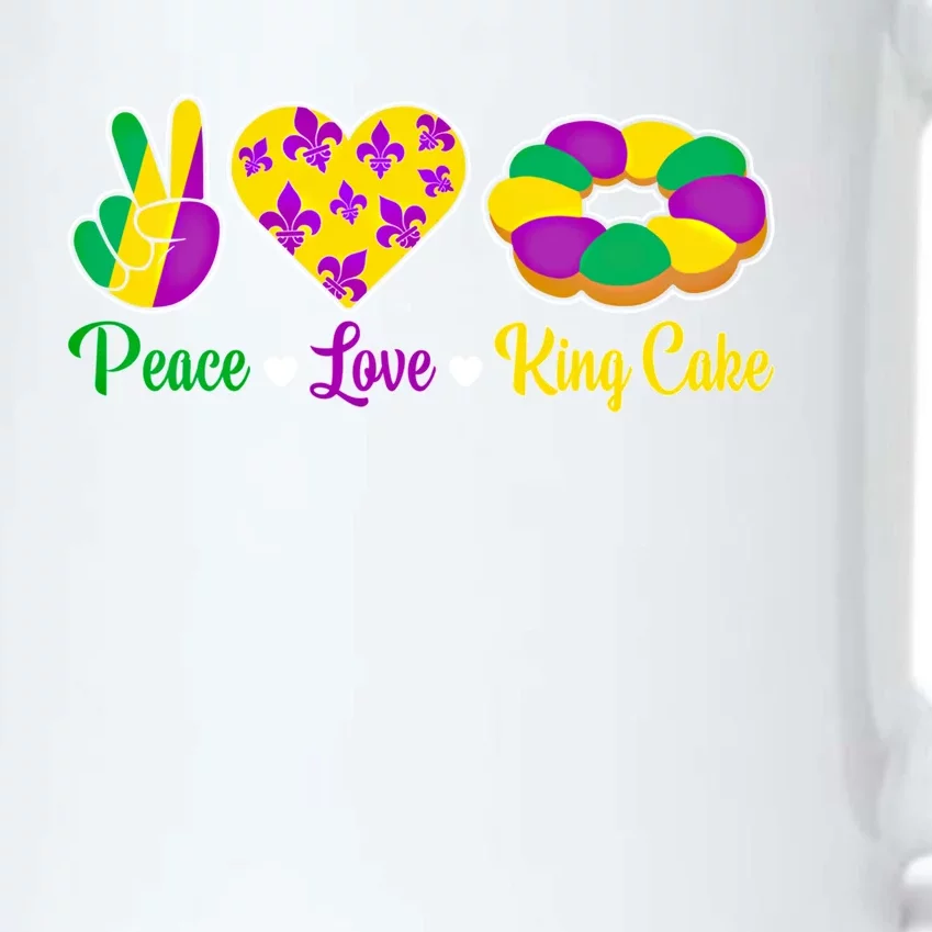 Peace Love King Cake Funny Mardi Gras Festival Party Gift Black Color Changing Mug