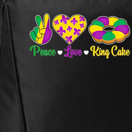 Peace Love King Cake Funny Mardi Gras Festival Party Gift City Backpack