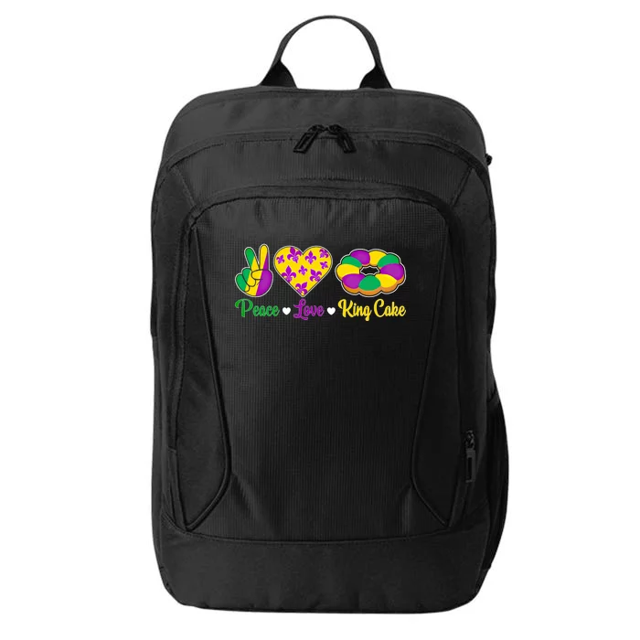 Peace Love King Cake Funny Mardi Gras Festival Party Gift City Backpack