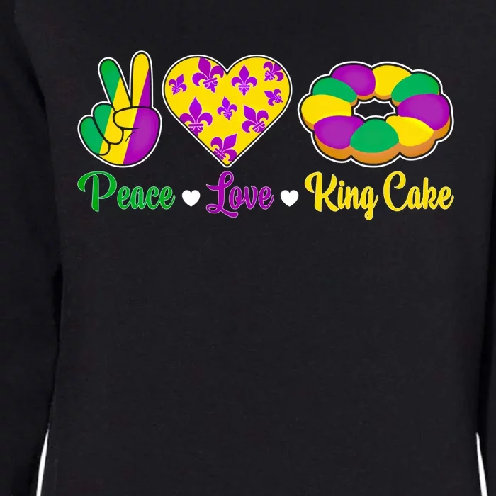 Peace Love King Cake Funny Mardi Gras Festival Party Gift Womens California Wash Sweatshirt