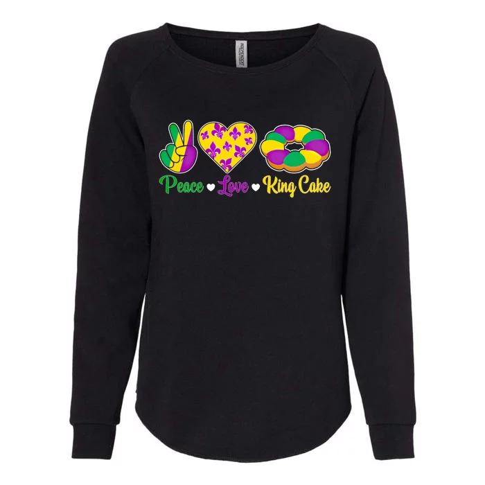 Peace Love King Cake Funny Mardi Gras Festival Party Gift Womens California Wash Sweatshirt