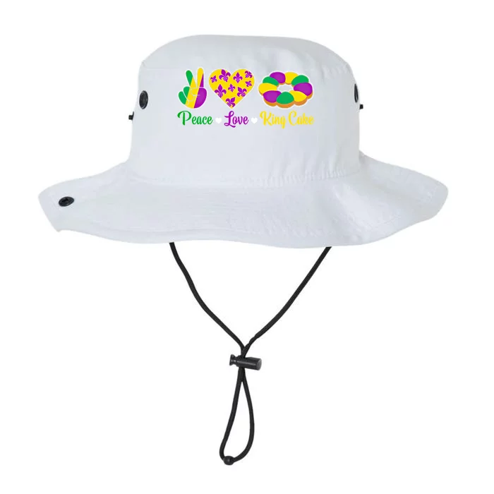 Peace Love King Cake Funny Mardi Gras Festival Party Gift Legacy Cool Fit Booney Bucket Hat