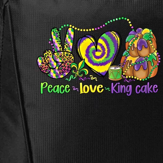 Peace Love King Cake Funny Mardi Gras Festival Party Meaningful Gift City Backpack