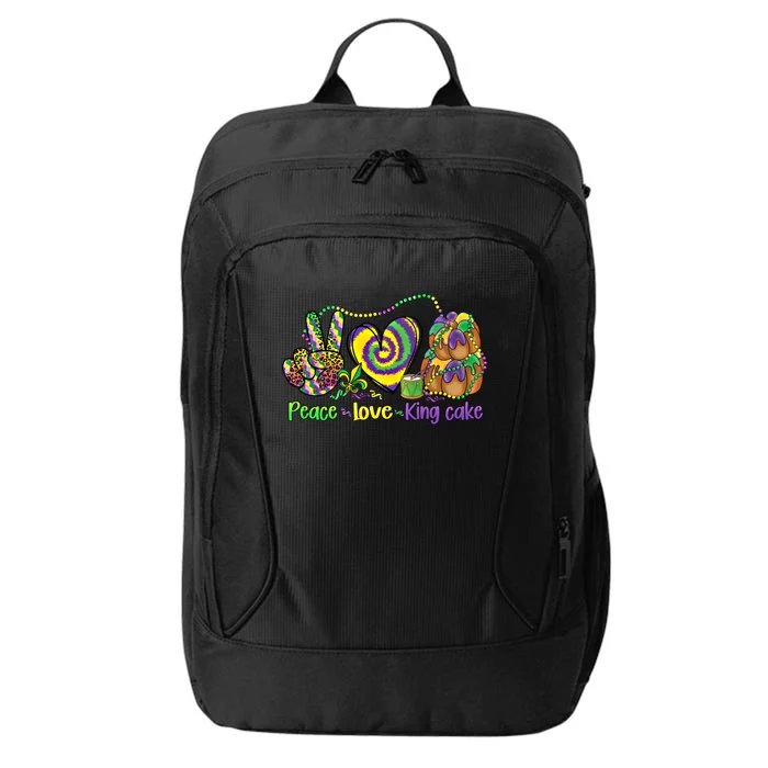 Peace Love King Cake Funny Mardi Gras Festival Party Meaningful Gift City Backpack