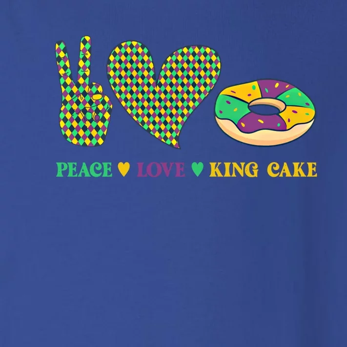 Peace Love King Cake Funny Mardi Gras King Cake Lover Gift Toddler Long Sleeve Shirt