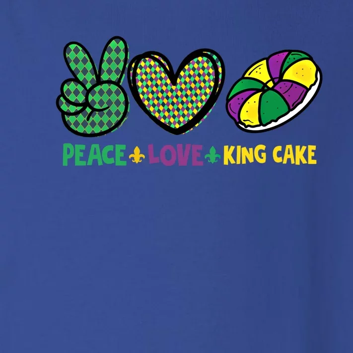 Peace Love King Cake Funny Mardi Gras King Cake Party Outfit Funny Gift Toddler Long Sleeve Shirt