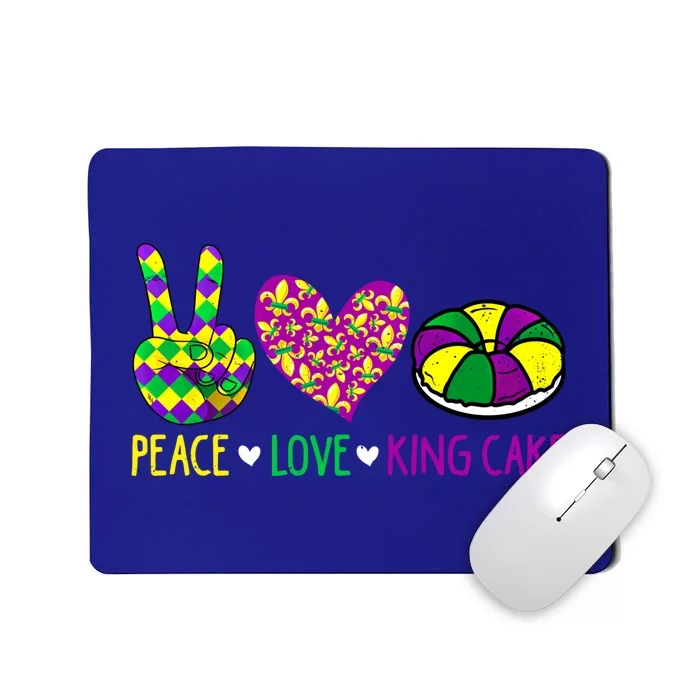 Peace Love King Cake Funny Mardi Gras New Orleans Parade Meaningful Gift Mousepad