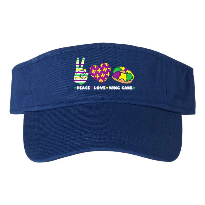 Peace Love King Cake Funny Mardi Gras Party Carnival Great Gift Valucap Bio-Washed Visor