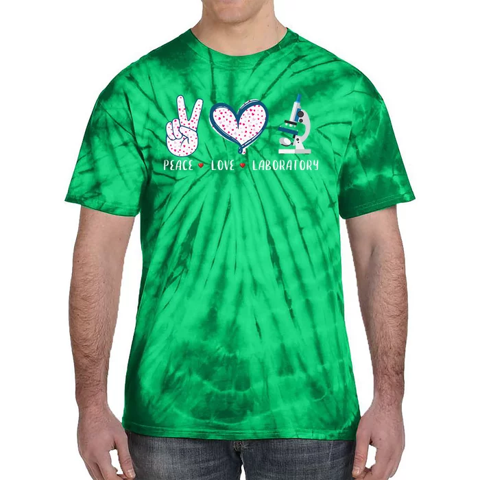 Peace Love Laboratory Lab Research Gifts Tie-Dye T-Shirt