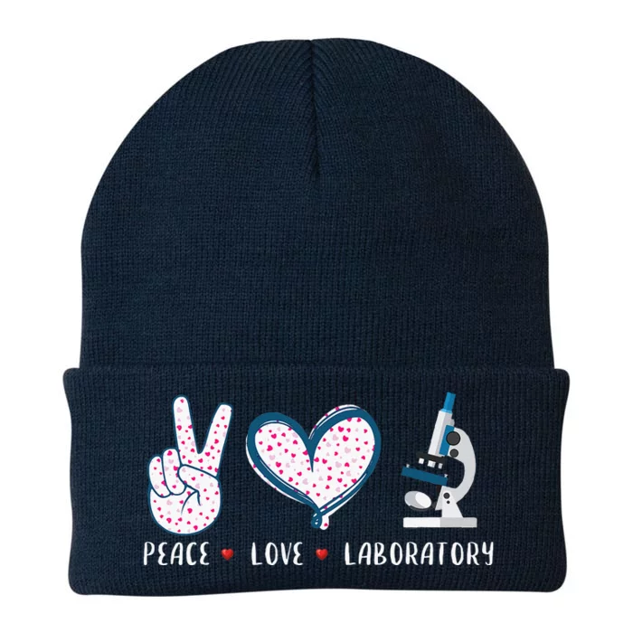 Peace Love Laboratory Lab Research Gifts Knit Cap Winter Beanie