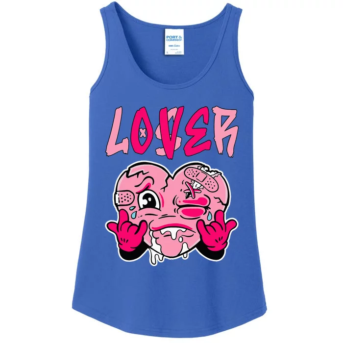 Pink Loser Lover Pink Drip Heart Matching Outfit Ladies Essential Tank