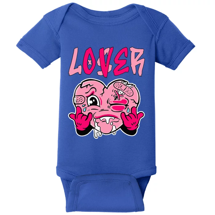 Pink Loser Lover Pink Drip Heart Matching Outfit Baby Bodysuit