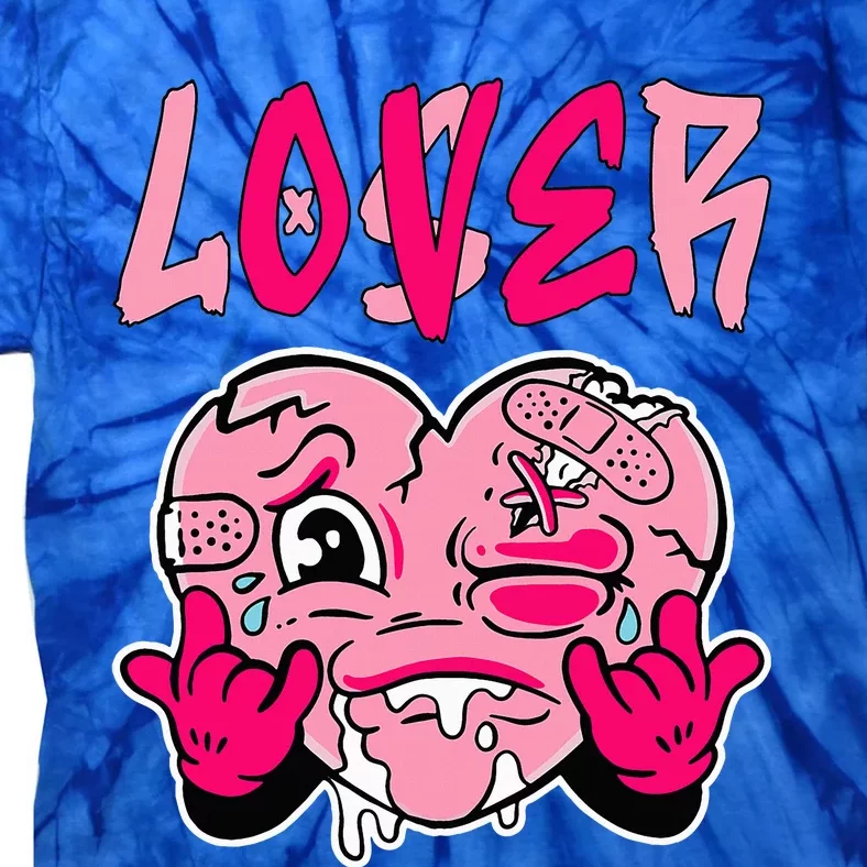 Pink Loser Lover Pink Drip Heart Matching Outfit Tie-Dye T-Shirt