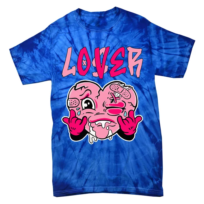 Pink Loser Lover Pink Drip Heart Matching Outfit Tie-Dye T-Shirt