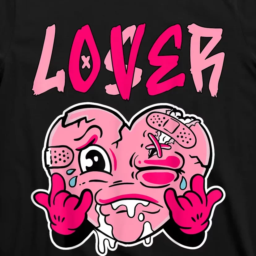 Pink Loser Lover Pink Drip Heart Matching Outfit T-Shirt