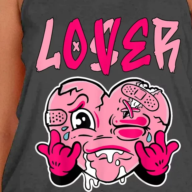 Pink Loser Lover Pink Drip Heart Matching Outfit Women's Knotted Racerback Tank