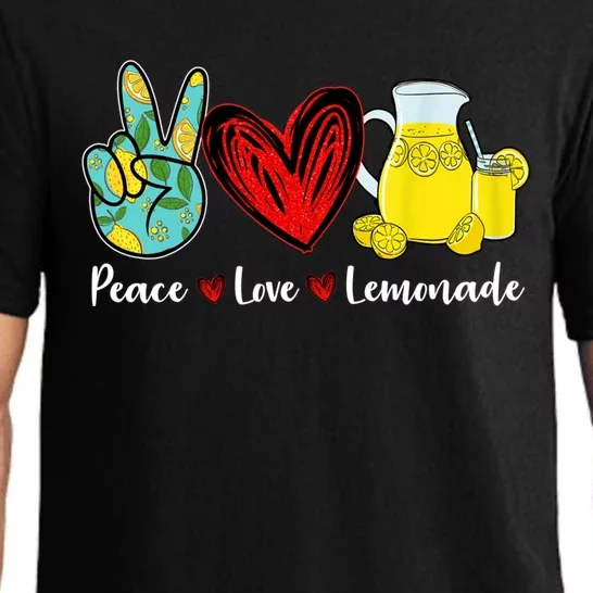 Peace Love Lemonade Yellow Lemon Lover Cute Gift Pajama Set