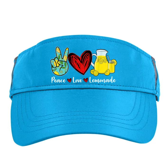 Peace Love Lemonade Yellow Lemon Lover Cute Gift Adult Drive Performance Visor